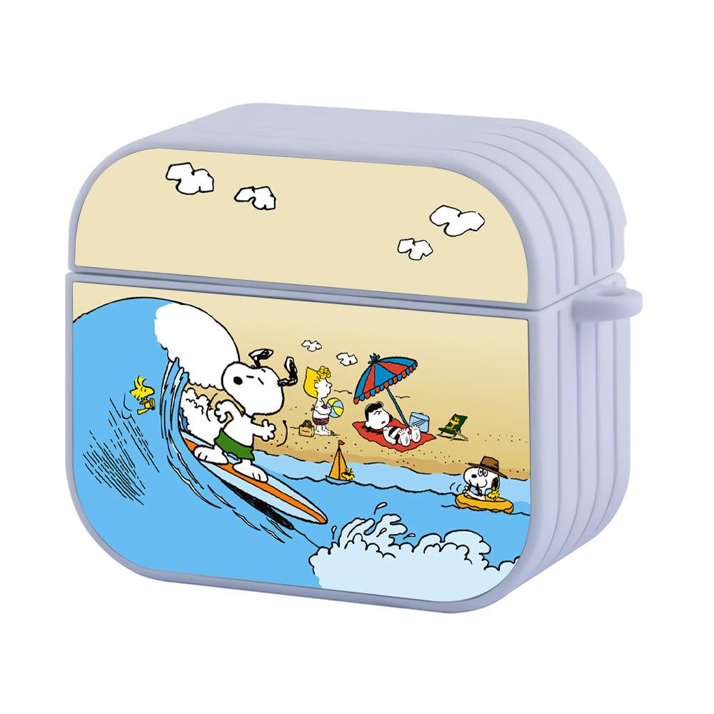 Snoopy Surfing Enjoy The Ocean Apple Airpods 4 Case White