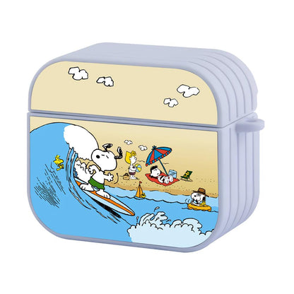 Snoopy Surfing Enjoy The Ocean Apple Airpods 4 Case White