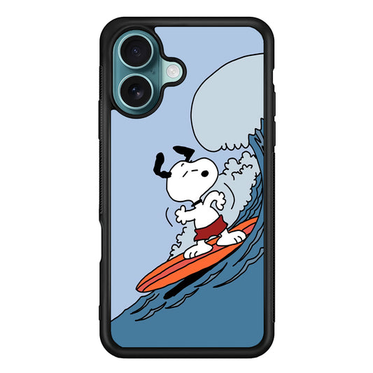 Snoopy Surfing Mode iPhone 16 Case