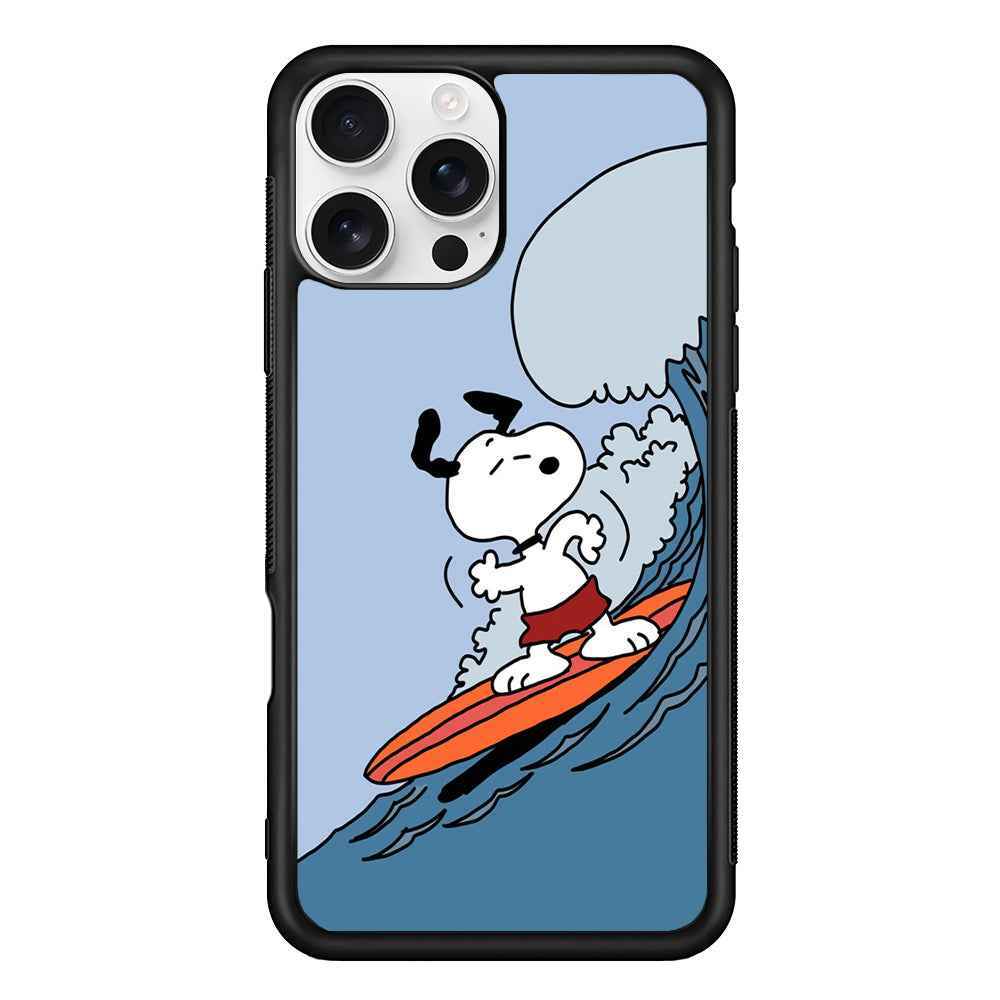 Snoopy Surfing Mode iPhone 16 Pro Case