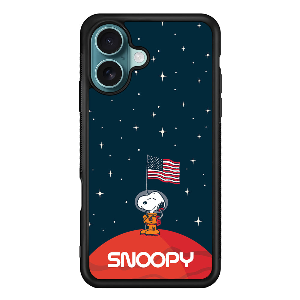 Snoopy Visiting The Moon iPhone 16 Case