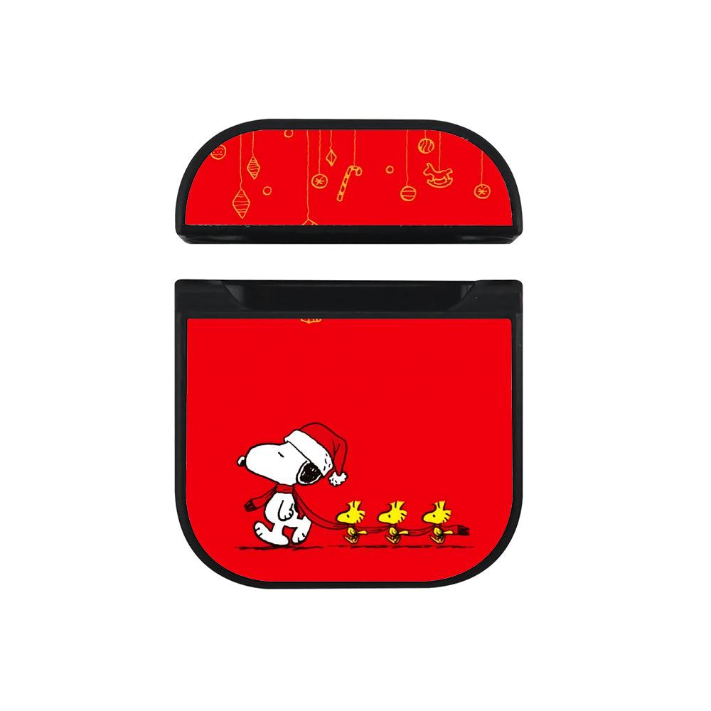 Snoopy Woodstock Christmas Apple Airpods Case Black