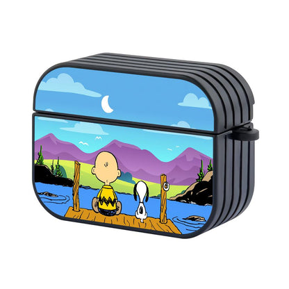 Snoopy and Charlie Seeing Lovely Panorama Apple Airpods Pro Case Black