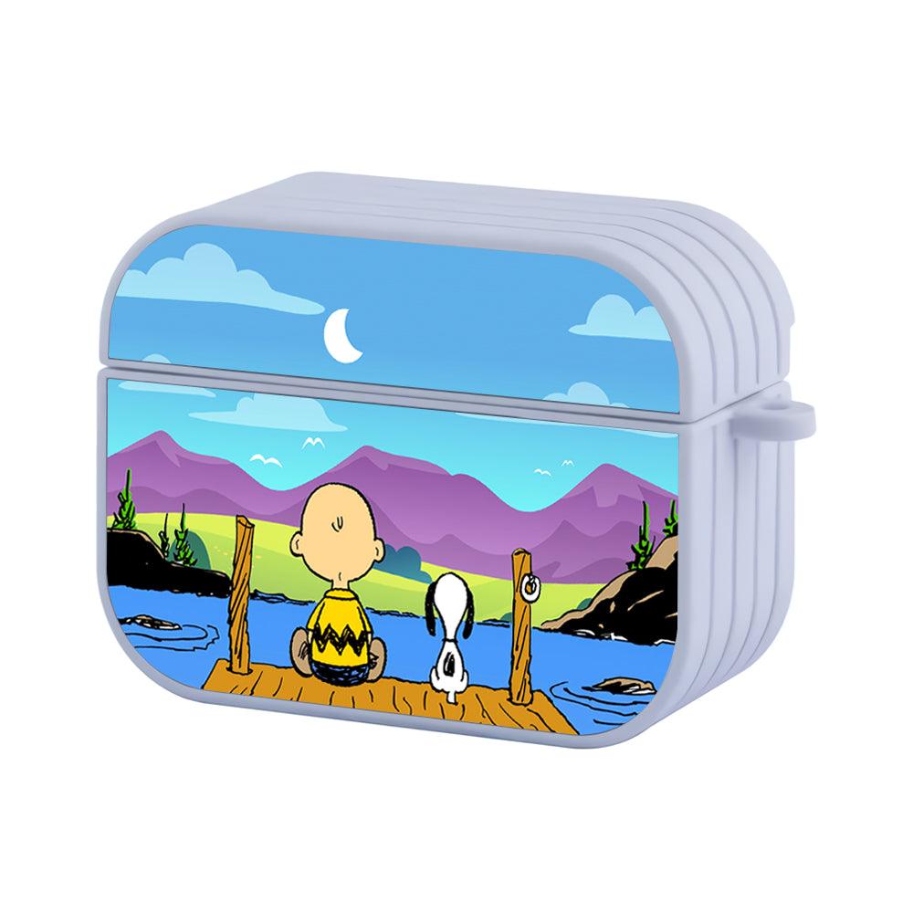 Snoopy and Charlie Seeing Lovely Panorama Apple Airpods Pro Case White
