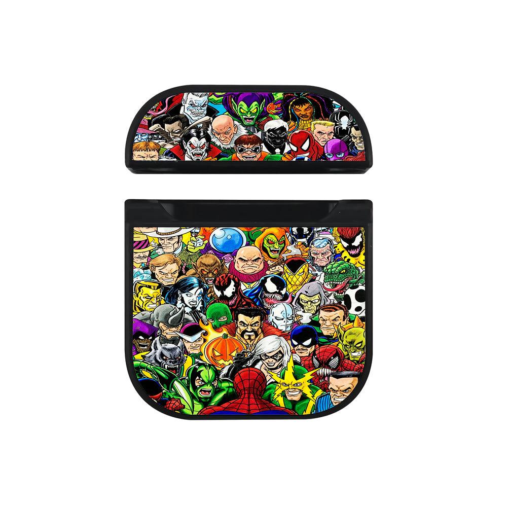 Spider-Man and His Enemies Comic Apple Airpods Case Black