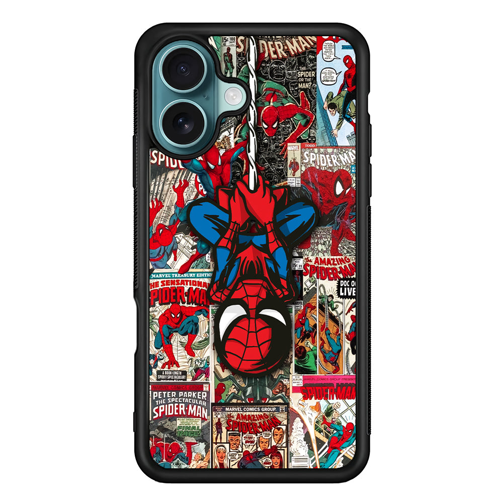 Spiderman Hanging Mode iPhone 16 Case