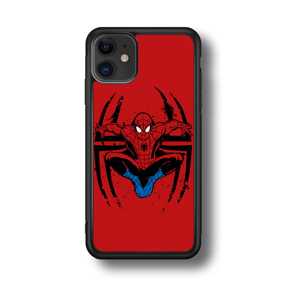 Spiderman Jump And Logo iPhone 11 Case