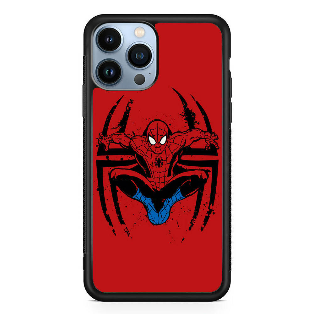 Spiderman Jump And Logo iPhone 15 Pro Case - Carneyforia