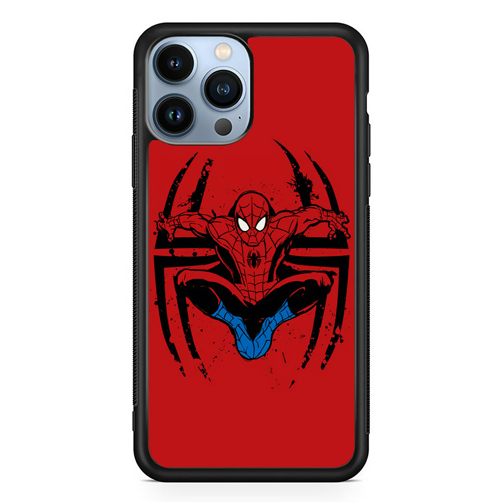 Spiderman Jump And Logo iPhone 13 Pro Max Case