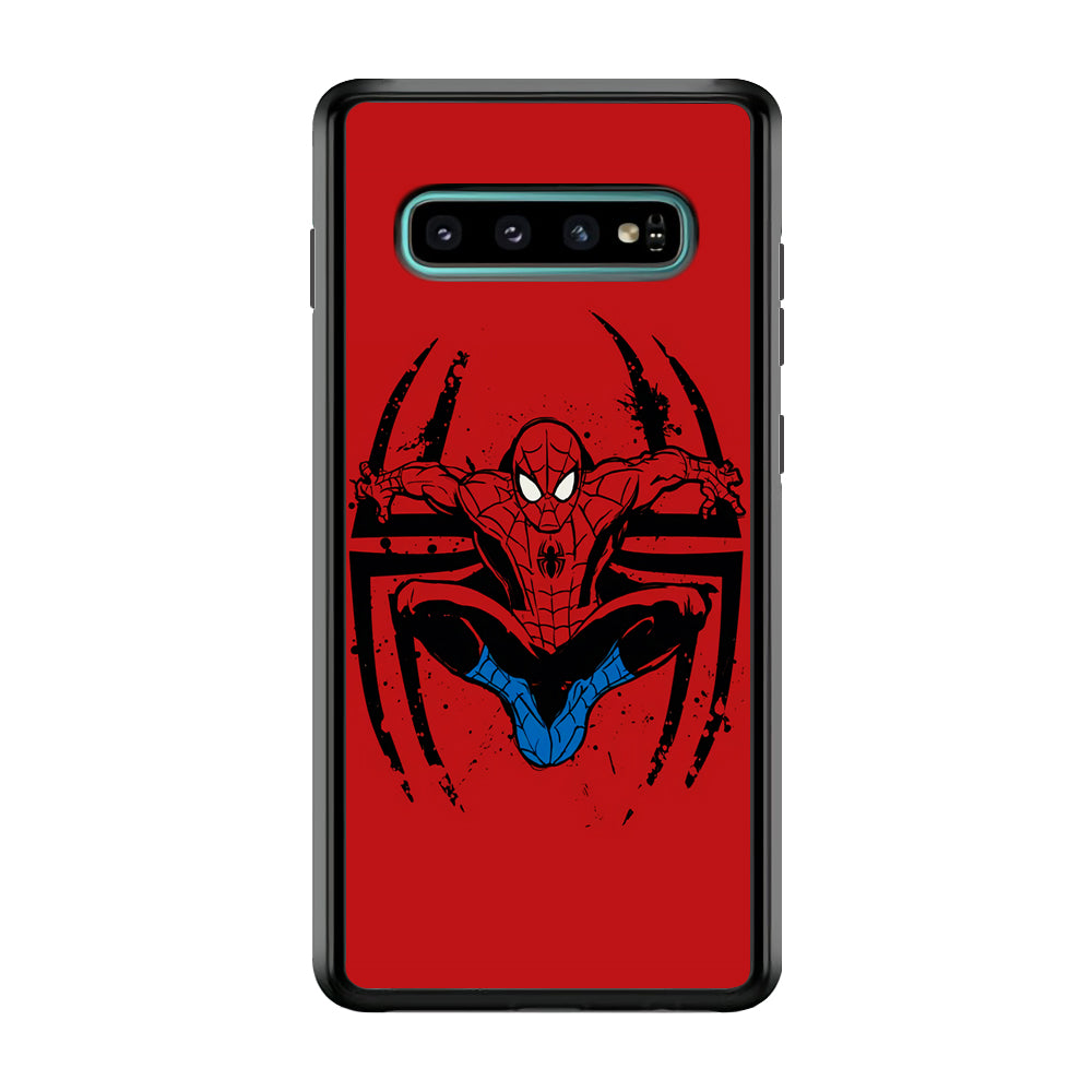 Spiderman Jump And Logo Samsung Galaxy S10 Case