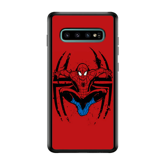 Spiderman Jump And Logo Samsung Galaxy S10 Case