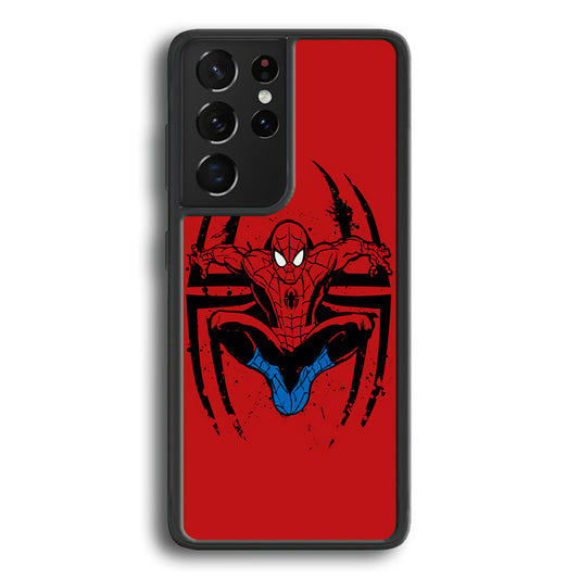 Spiderman Jump And Logo Samsung Galaxy S21 Ultra Case