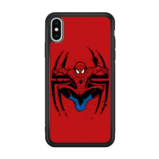 Spiderman Jump And Logo iPhone XS Case