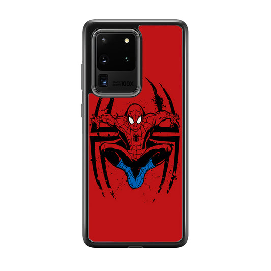 Spiderman Jump And Logo Samsung Galaxy S20 Ultra Case