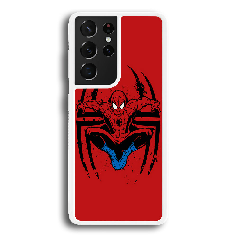 Spiderman Jump And Logo Samsung Galaxy S21 Ultra Case