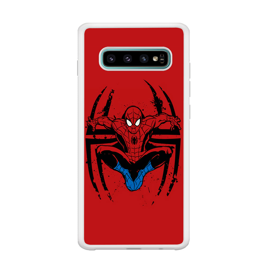 Spiderman Jump And Logo Samsung Galaxy S10 Case