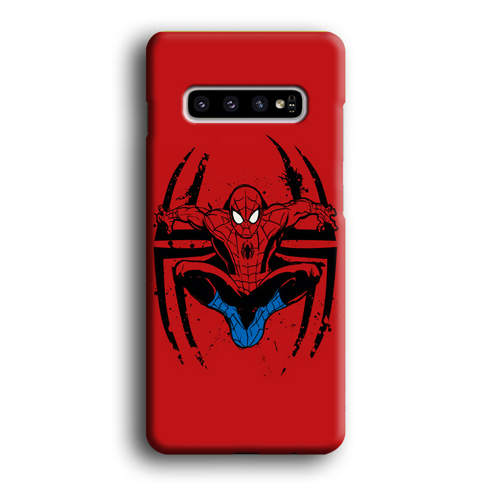 Spiderman Jump And Logo Samsung Galaxy S10 Case