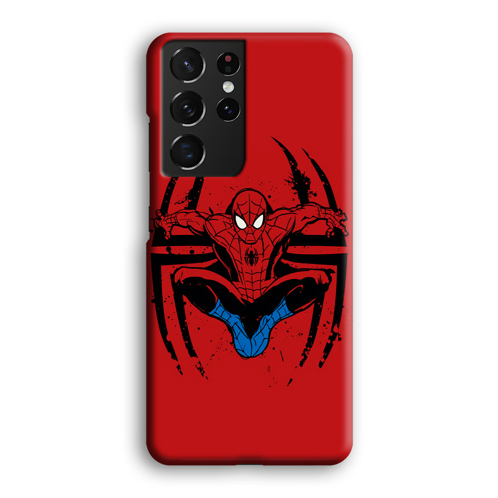 Spiderman Jump And Logo Samsung Galaxy S21 Ultra Case