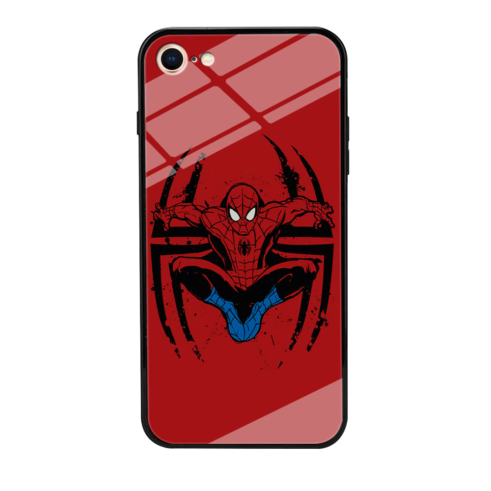 Spiderman Jump And Logo iPhone 8 Case