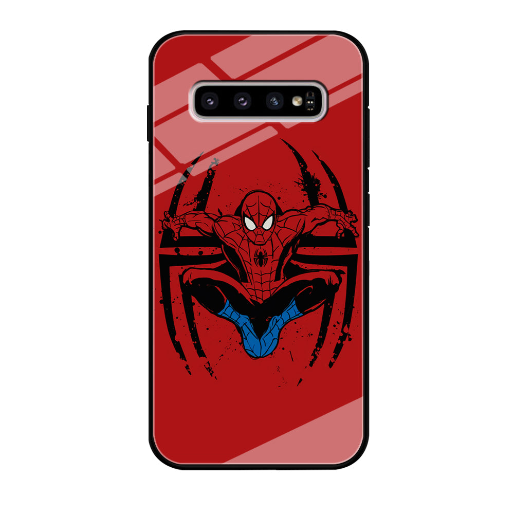 Spiderman Jump And Logo Samsung Galaxy S10 Case