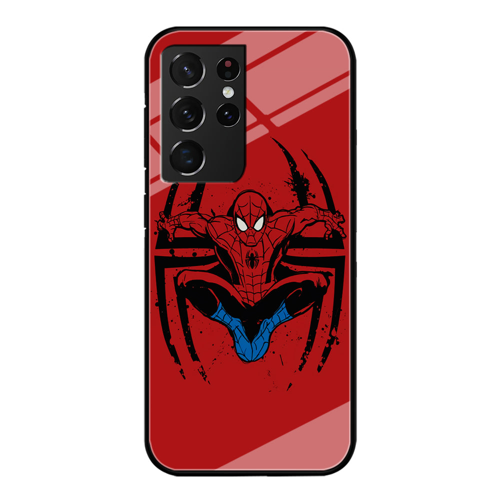 Spiderman Jump And Logo Samsung Galaxy S21 Ultra Case