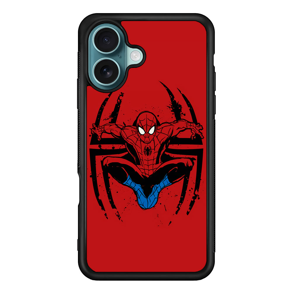 Spiderman Jump And Logo iPhone 16 Case