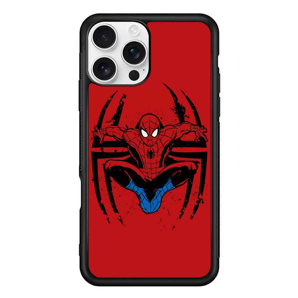 Spiderman Jump And Logo iPhone 16 Pro Case