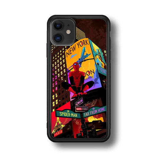 Spiderman Landscape of Night Town iPhone 11 Case