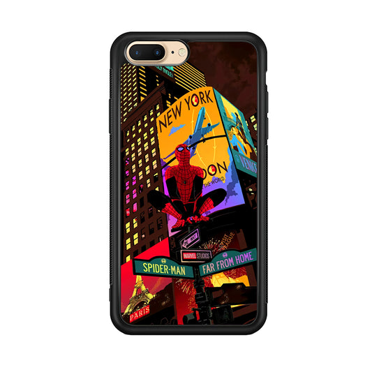 Spiderman Landscape of Night Town iPhone 8 Plus Case