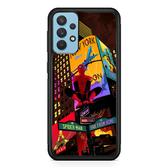 Spiderman Landscape of Night Town Samsung Galaxy A32 Case