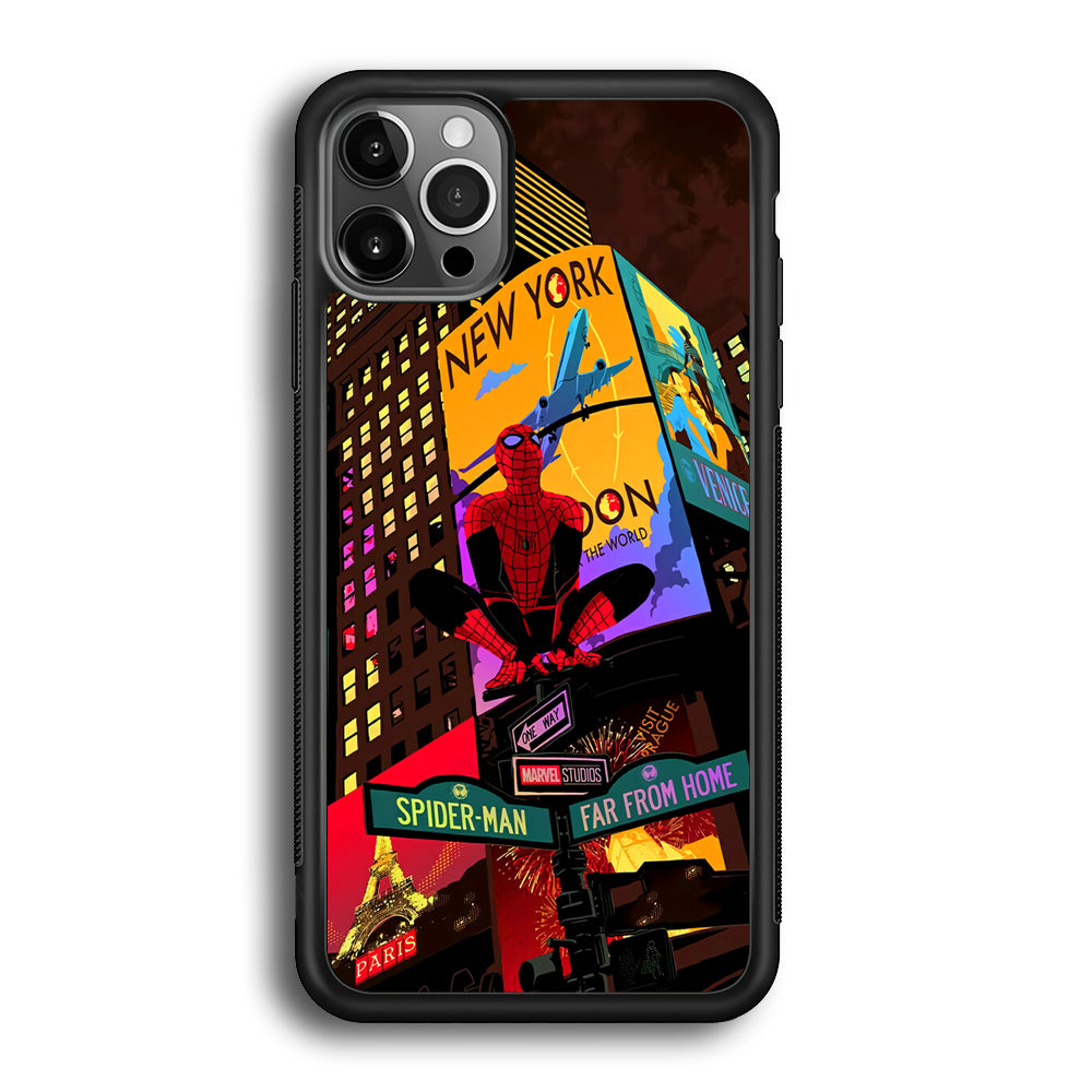 Spiderman Landscape of Night Town iPhone 12 Pro Max Case