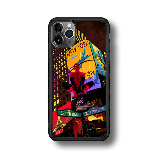 Spiderman Landscape of Night Town iPhone 11 Pro Case