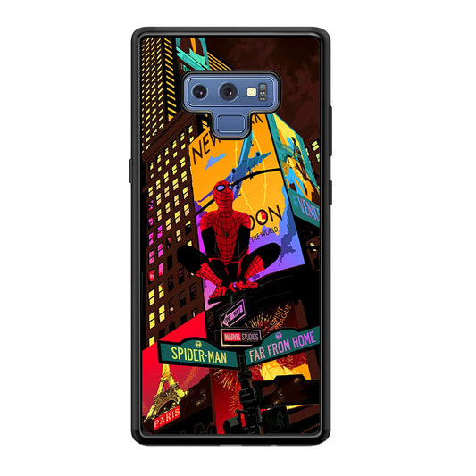 Spiderman Landscape of Night Town Samsung Galaxy Note 9 Case