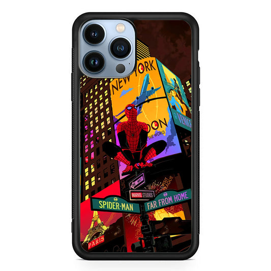Spiderman Landscape of Night Town iPhone 15 Pro Case - Carneyforia