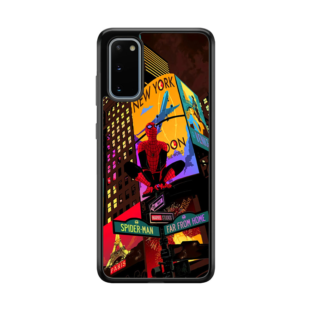 Spiderman Landscape of Night Town Samsung Galaxy S20 Case