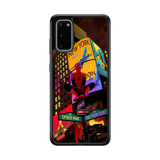 Spiderman Landscape of Night Town Samsung Galaxy S20 Case