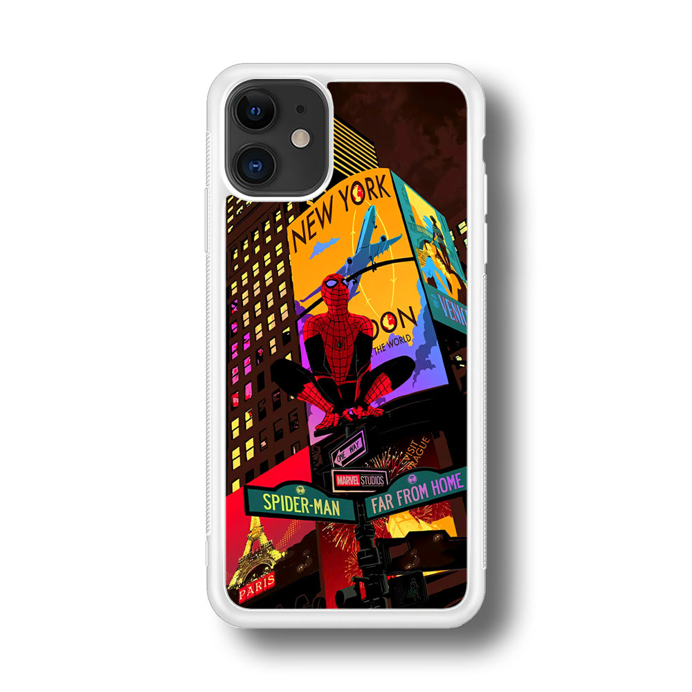 Spiderman Landscape of Night Town iPhone 11 Case