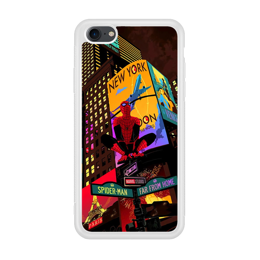 Spiderman Landscape of Night Town iPhone 8 Case