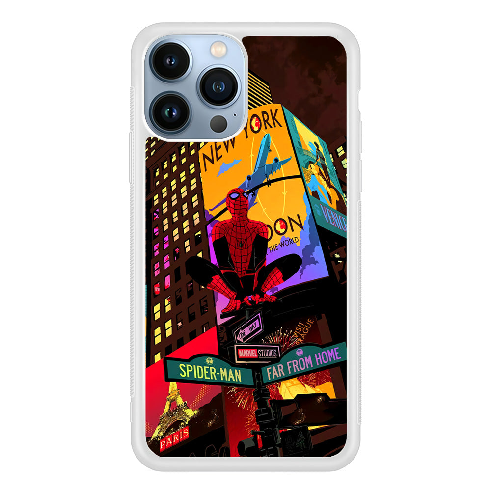 Spiderman Landscape of Night Town iPhone 13 Pro Max Case