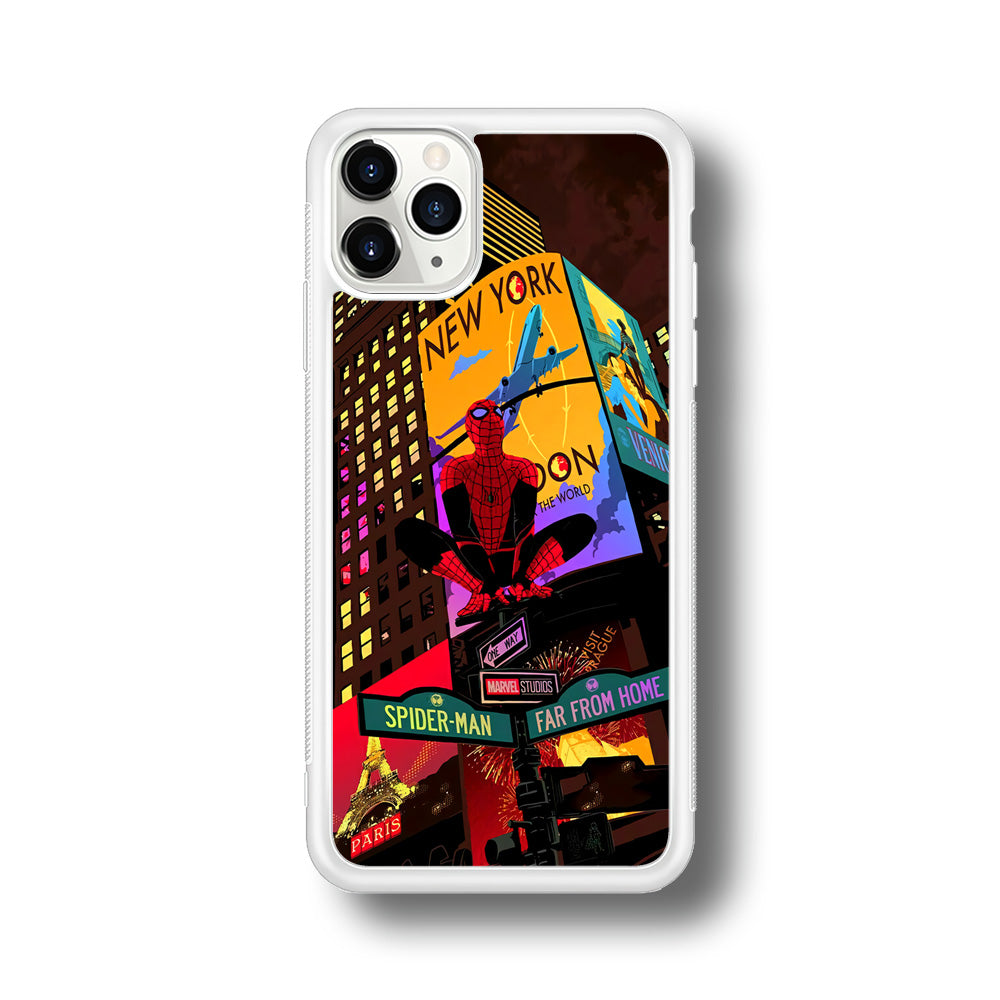 Spiderman Landscape of Night Town iPhone 11 Pro Case