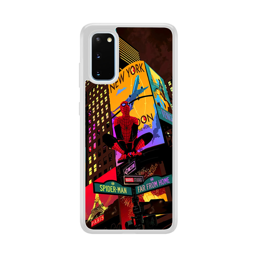 Spiderman Landscape of Night Town Samsung Galaxy S20 Case