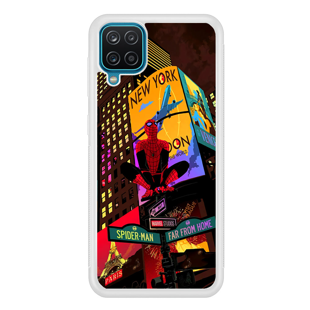 Spiderman Landscape of Night Town Samsung Galaxy A12 Case