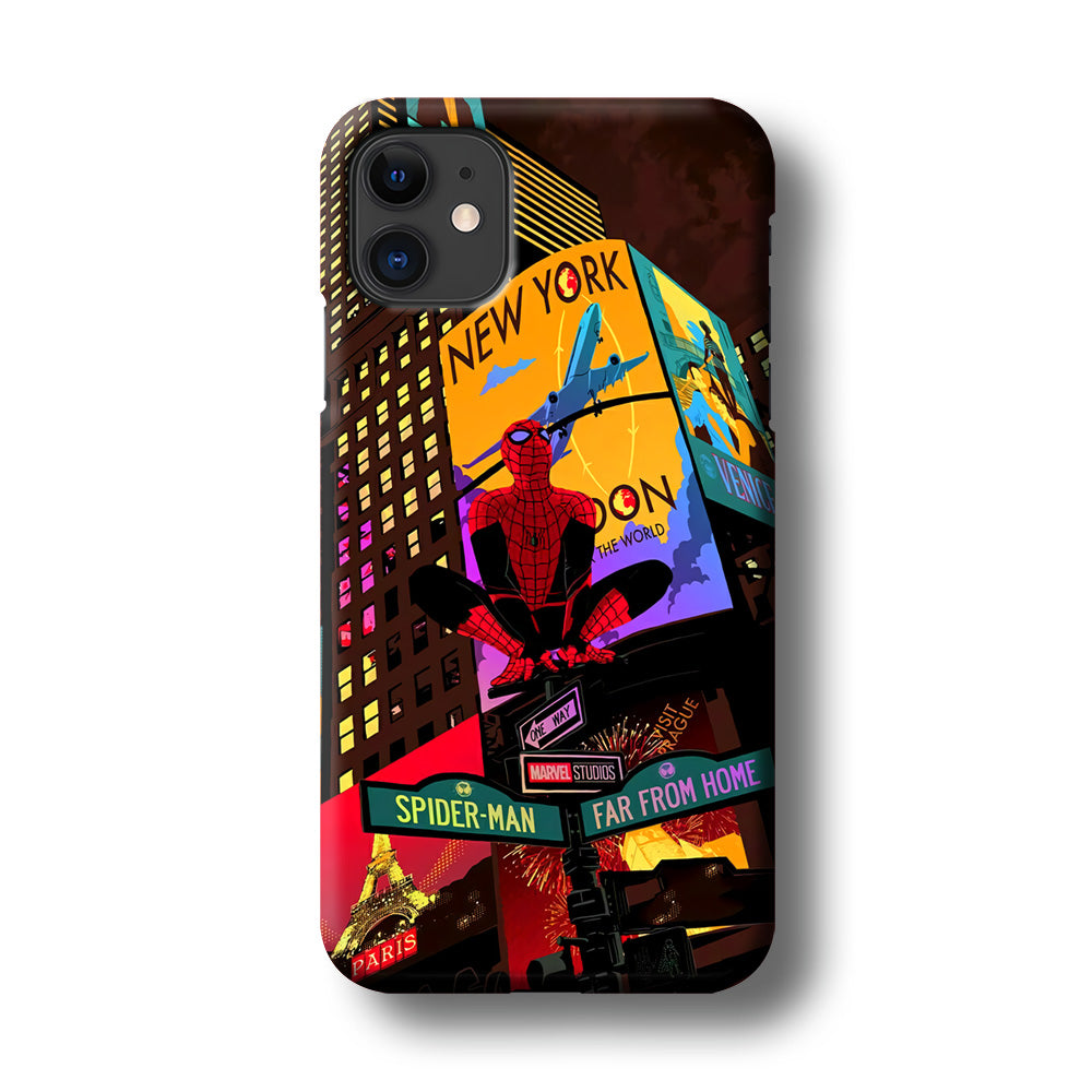 Spiderman Landscape of Night Town iPhone 11 Case