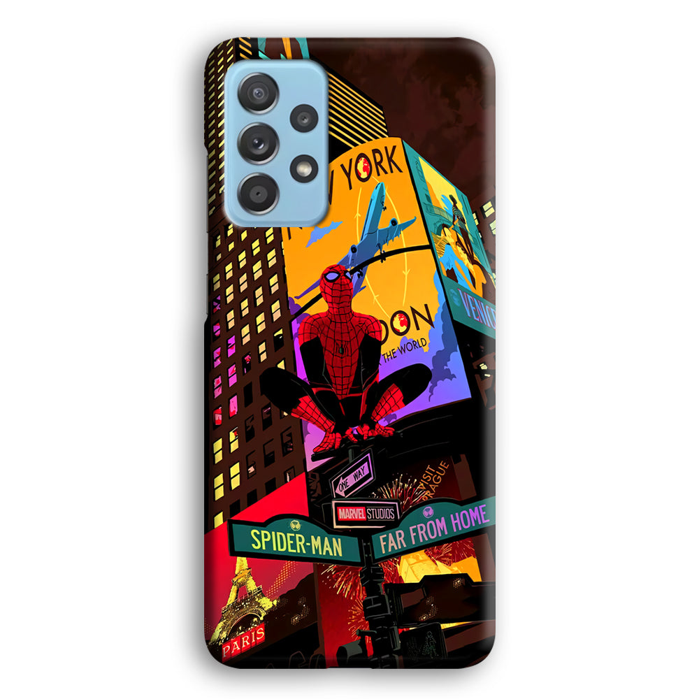 Spiderman Landscape of Night Town Samsung Galaxy A52 Case