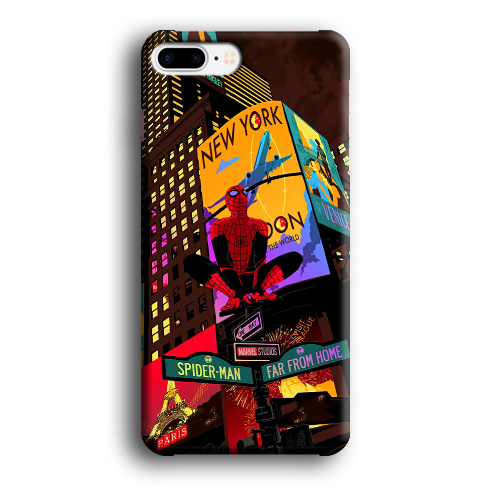 Spiderman Landscape of Night Town iPhone 8 Plus Case
