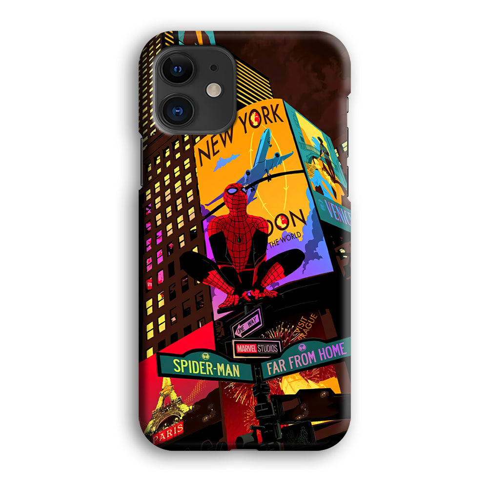 Spiderman Landscape of Night Town iPhone 12 Case