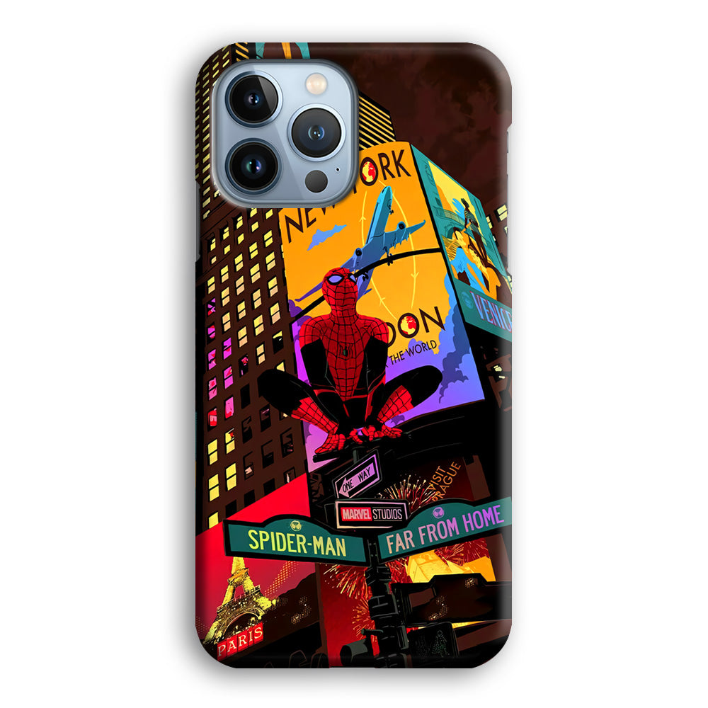 Spiderman Landscape of Night Town iPhone 13 Pro Max Case