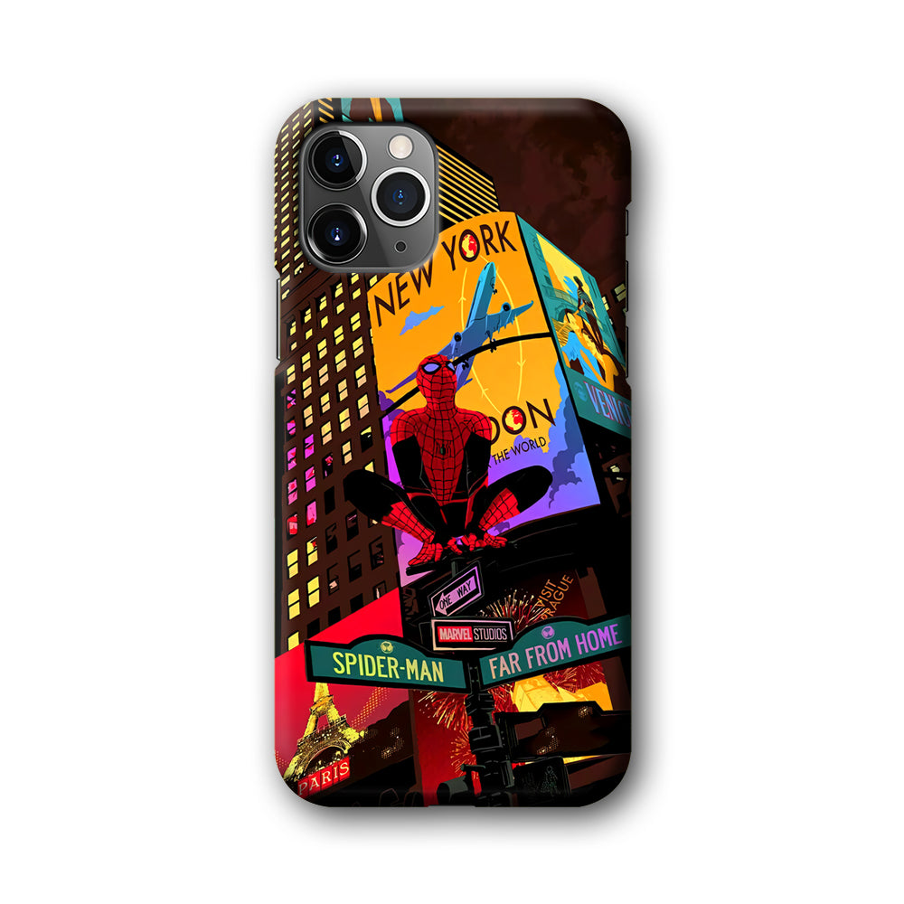 Spiderman Landscape of Night Town iPhone 11 Pro Case