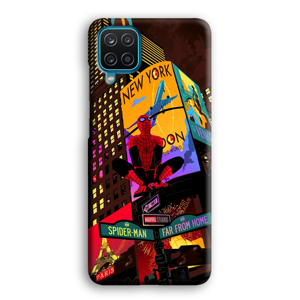 Spiderman Landscape of Night Town Samsung Galaxy A12 Case