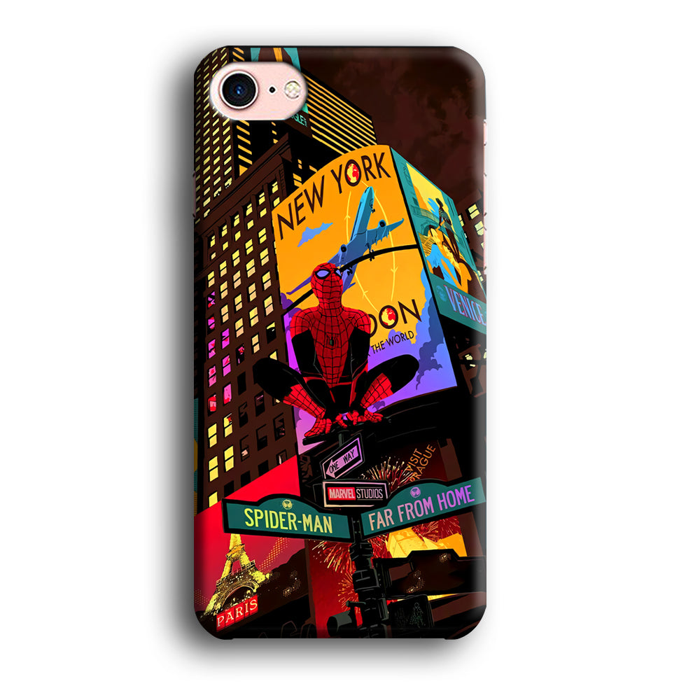 Spiderman Landscape of Night Town iPhone 8 Case